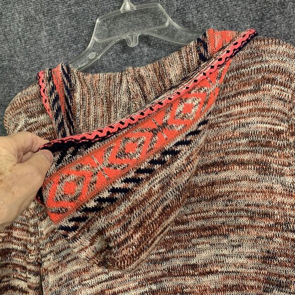 MAURICES Open Style Fringe Aztec Inspired Hooded Long Line Cardigan Sweater Sz M - Picture 13 of 15